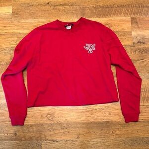 Outdoor Voices Red Long Sleeve Graphic Tee Crewneck A6